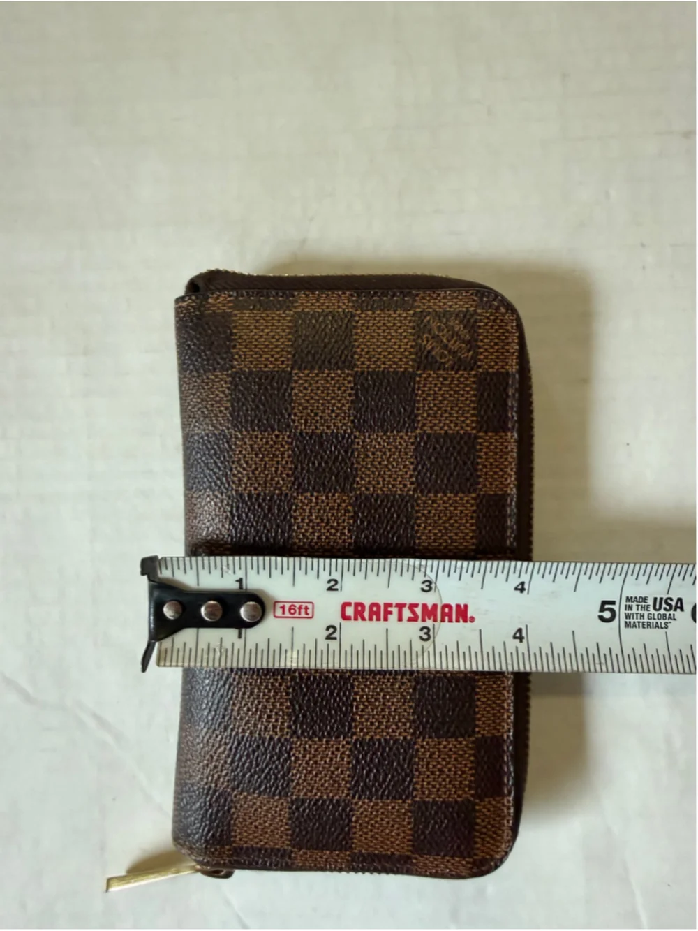 Women's Louis Vuitton Damier Ebene Wallet Brown Gold
